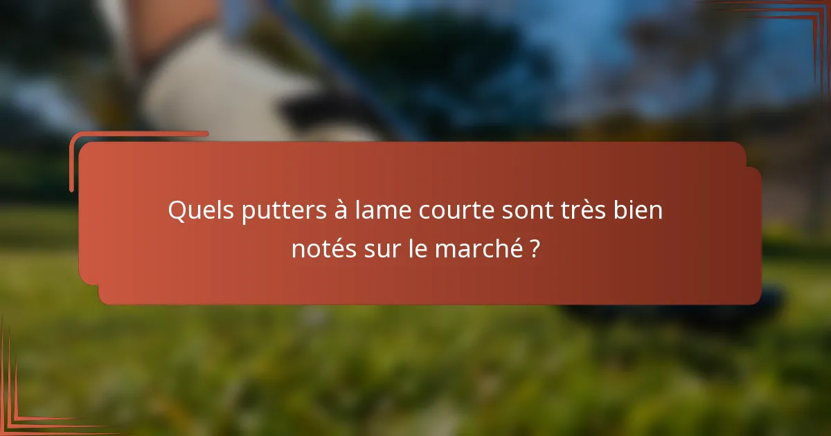 Quels putters à lame courte sont très bien notés sur le marché ?