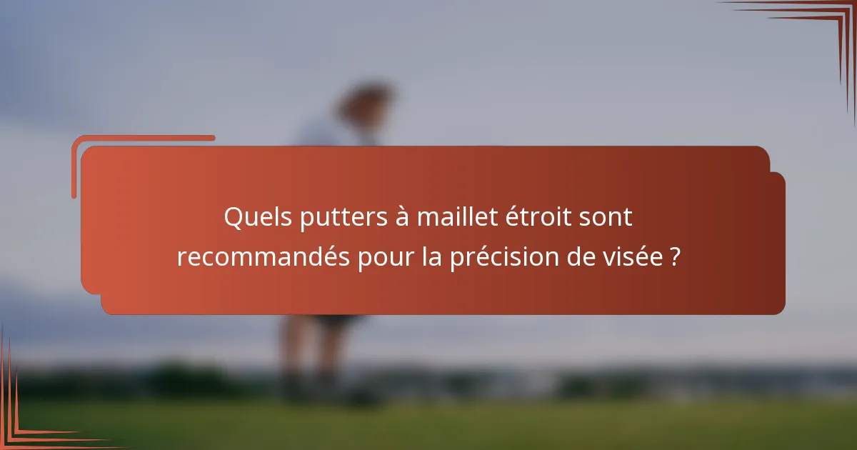Quels putters à maillet étroit sont recommandés pour la précision de visée ?